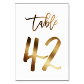 ゴールドフォイル結婚シックのテーブル番号 | 表42 テーブルナンバー (裏面)