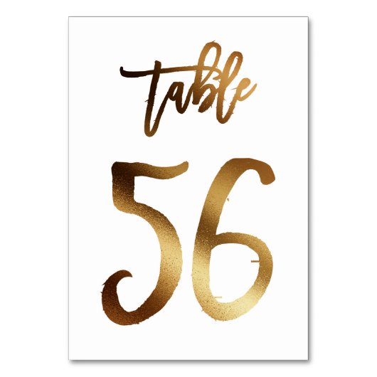 ゴールドフォイル結婚シックのテーブル番号 |表56 テーブルナンバー (正面)