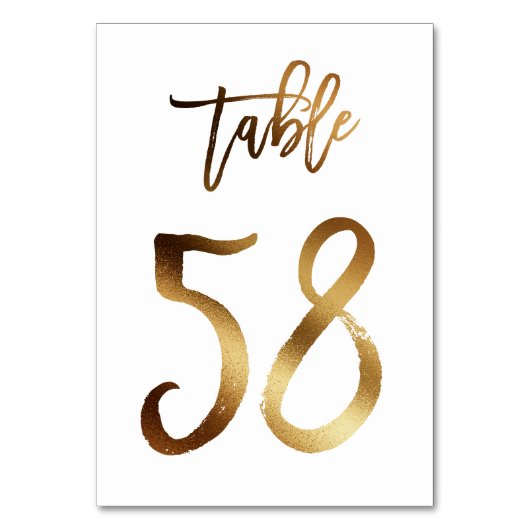 ゴールドフォイル結婚シックのテーブル番号 |表58 テーブルナンバー (正面)