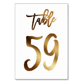 ゴールドフォイル結婚シックのテーブル番号 |表59 テーブルナンバー