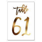 ゴールドフォイル結婚シックのテーブル番号 |表61 テーブルナンバー (裏面)