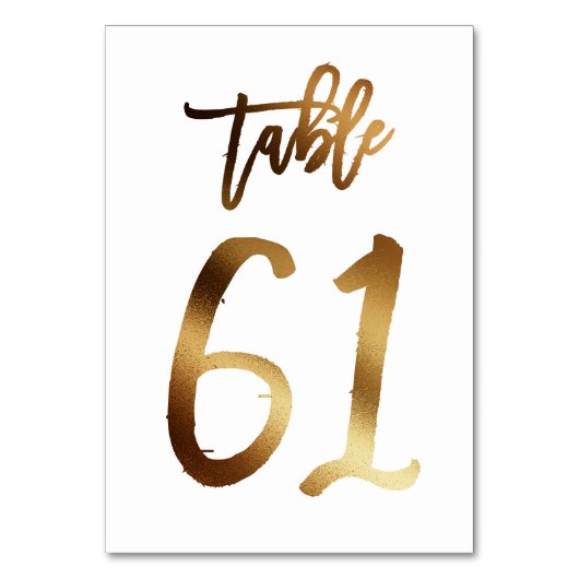 ゴールドフォイル結婚シックのテーブル番号 |表61 テーブルナンバー (正面)
