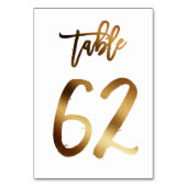 ゴールドフォイル結婚シックのテーブル番号 |表62 テーブルナンバー (裏面)
