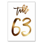 ゴールドフォイル結婚シックのテーブル番号 |表63 テーブルナンバー (裏面)