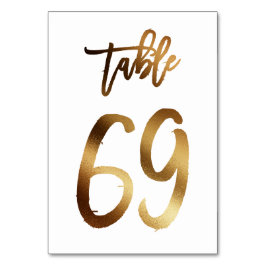 ゴールドフォイル結婚シックのテーブル番号 |表69 テーブルナンバー