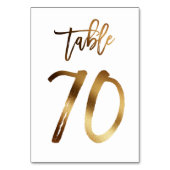 ゴールドフォイル結婚シックのテーブル番号 |表70 テーブルナンバー (裏面)