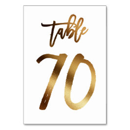 ゴールドフォイル結婚シックのテーブル番号 |表70 テーブルナンバー