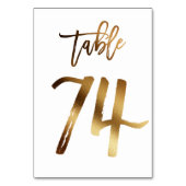 ゴールドフォイル結婚シックのテーブル番号 |表74 テーブルナンバー (裏面)