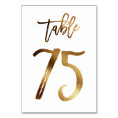 ゴールドフォイル結婚シックのテーブル番号 |表75 テーブルナンバー (裏面)