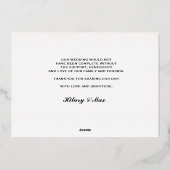 ゴールドフォイル結婚スクリプトのサンキューカード 箔招待状 (裏面)