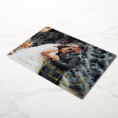 ゴールドフォイル結婚スクリプトのサンキューカード 箔招待状 (回転した状態)