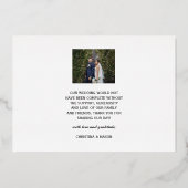 ゴールドフォイル結婚スクリプトの写真サンキューカード 箔シーズンカード (裏面)