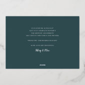 ゴールドフォイル結婚スクリプトの写真サンキューカード 箔招待状 (裏面)