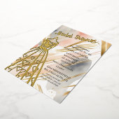 ゴールドフォイル結婚ズドレスブライダルシャワー 箔招待状 (回転した状態)