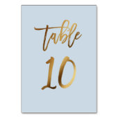 ゴールドフォイル結婚ダスティブルーのテーブル番号 テーブルナンバー (裏面)