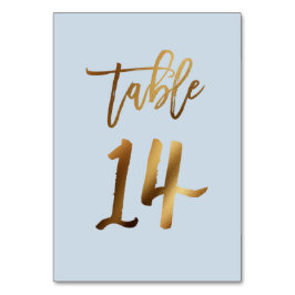 ゴールドフォイル結婚ダスティブルーのテーブル番号 テーブルナンバー