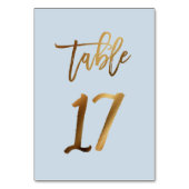 ゴールドフォイル結婚ダスティブルーのテーブル番号 テーブルナンバー (裏面)