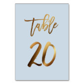 ゴールドフォイル結婚ダスティブルーのテーブル番号 テーブルナンバー (裏面)