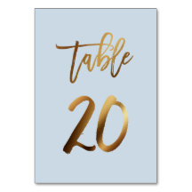 ゴールドフォイル結婚ダスティブルーのテーブル番号