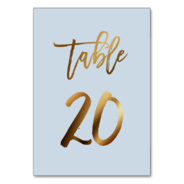 ゴールドフォイル結婚ダスティブルーのテーブル番号 テーブルナンバー