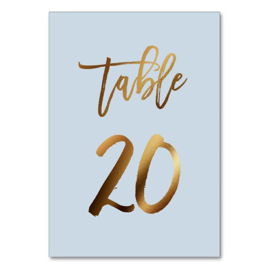 ゴールドフォイル結婚ダスティブルーのテーブル番号 テーブルナンバー (正面)