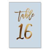 ゴールドフォイル結婚ダスティブルーのテーブル番号 テーブルナンバー (裏面)