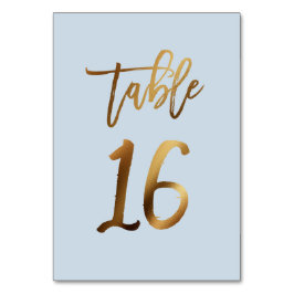ゴールドフォイル結婚ダスティブルーのテーブル番号 テーブルナンバー