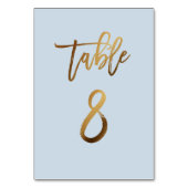 ゴールドフォイル結婚ダスティブルーのテーブル番号 テーブルナンバー (裏面)