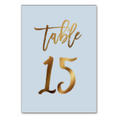 ゴールドフォイル結婚ダスティブルーのテーブル番号 テーブルナンバー (裏面)