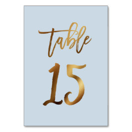 ゴールドフォイル結婚ダスティブルーのテーブル番号 テーブルナンバー