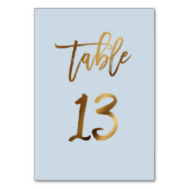 ゴールドフォイル結婚ダスティブルーのテーブル番号 テーブルナンバー