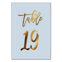 ゴールドフォイル結婚ダスティブルーのテーブル番号 テーブルナンバー