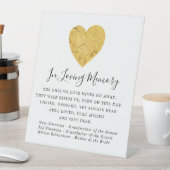 ゴールドフォイル結婚ハート記念標識 台座サイン (インサイチュ)