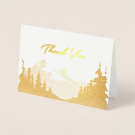 ゴールドフォイル結婚マウンテンの万全に感謝 箔カード