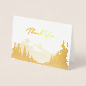 ゴールドフォイル結婚マウンテンの万全に感謝 箔カード (正面)