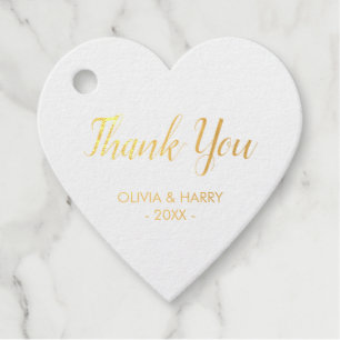 ゴールドフォイル結婚式の引き出物ギフトラベル フェイバータグ