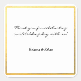 ゴールドフォイル結婚式の引き出物ステッカーラベル スクエアシール