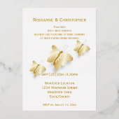 ゴールドフォイル結婚式招待状蝶デザイン 箔招待状 (正面)