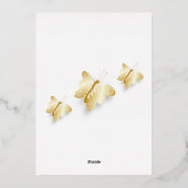 ゴールドフォイル結婚式招待状蝶デザイン 箔招待状 (裏面)