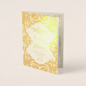 ゴールドフォイル結婚式 プログラムラージダマスク 箔カード (正面)