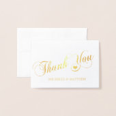ゴールドフォイル結婚感謝 |写真 箔カード (封筒付き正面)