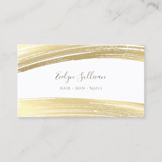 ゴールドフォイル絵を描スストローク 名刺 (正面)