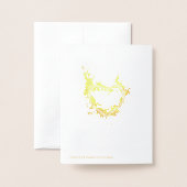 ゴールドフォイル考えカードタイガーのカスタム文字 箔カード (裏面封筒付き)