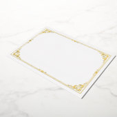 ゴールドフォイル証明書ペー縁どジフレームビクトリアン 箔招待状 (回転した状態)