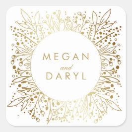 ゴールドフォイル赤ちゃんの息のフローラ スクエアシール