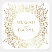 ゴールドフォイル赤ちゃんの息のフローラ スクエアシール (正面)