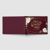 ゴールドフォイル赤面ブルゴーニュフローラキンセアニェラ ゲストブック (全面)