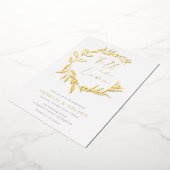 ゴールドフォイル離れリース秋インラブ結婚ズ 箔招待状 (回転した状態)