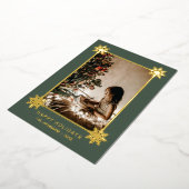 ゴールドフォイル雪片ホリデーズフォトフォイル 箔シーズンカード (回転した状態)