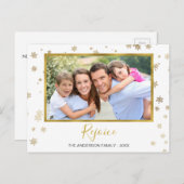 ゴールドフォイル雪片レジョイス写真カード シーズンポストカード (正面/裏面)